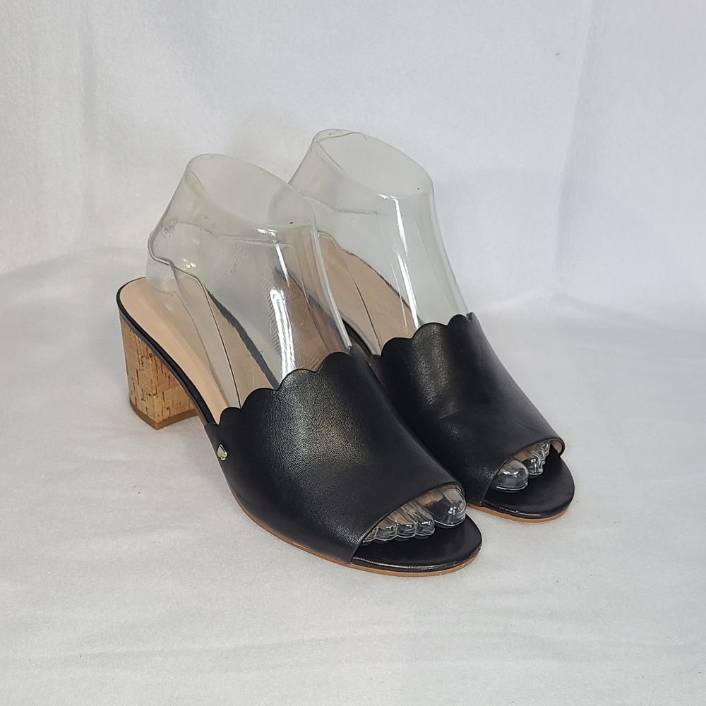 Kate Spade Warren Scalloped Leather Sandals Mules Size 7.5 - Picture 4 of 16